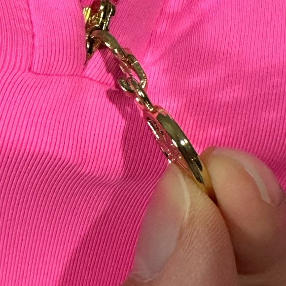 Lilly Pulitzer Luxletic Marion Mesh Panel Half Zip Top UPF 50+ in Prosecco Pink - Picture 9 of 9